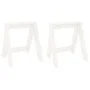 Taburetes 2 unidades madera maciza de pino blanco 40x40x45 cm de vidaXL, Taburetes y sillas plegables - Ref: Foro24-823660, P...