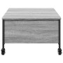 Mesa de centro con ruedas madera ingeniería gris 91x55x34 cm en Mesas de centro | Comprar online en Foru.es