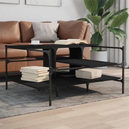 Mesa de centro madera de ingeniería negro 100x100x48,5 cm en Mesas de centro | Comprar online en Foru.es