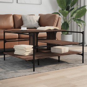 Mesa de centro madera ingeniería roble marrón 100x100x48,5 cm en Mesas de centro | Comprar online en Foru.es