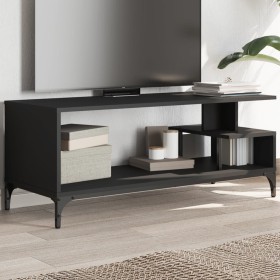 Mueble de TV madera de ingeniería y acero negro 102x40x41 cm en Muebles TV | Comprar online en Foru.es