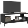 Mueble de TV madera de ingeniería y acero negro 102x40x41 cm en Muebles TV | Comprar online en Foru.es