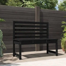 Banco de jardín madera maciza pino negro 109 cm de vidaXL, Bancos de jardín - Ref: Foro24-824036, Precio: 68,18 €, Descuento: %