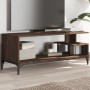 Mueble de TV madera de ingeniería y acero marrón 102x40x41 cm en Muebles TV | Comprar online en Foru.es