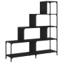 Librería con 4 peldaños madera ingeniería negro 139x33,5x149 cm en Librerías y estanterías | Comprar online en Foru.es