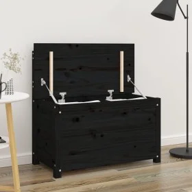 Banco de madera maciza de pino negro 80x41x77 cm de vidaXL, Bancos - Ref: Foro24-823553, Precio: 104,24 €, Descuento: %