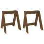 2 solid pine wood stools honey brown 40x40x45 cm by vidaXL, Folding stools and chairs - Ref: Foro24-823662, Price: 31,44 €, D...