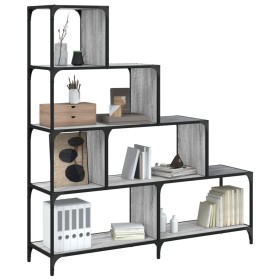 Librería con 4 peldaños madera gris Sonoma 139x33,5x149 cm en Librerías y estanterías | Comprar online en Foru.es