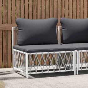 Central garden sofa with white woven fabric cushions by vidaXL, Modular outdoor sofas - Ref: Foro24-364139, Price: 58,26 €, D...