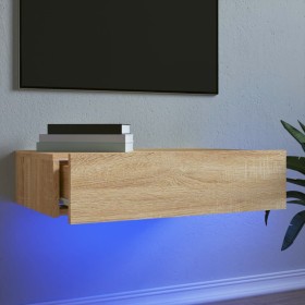 Mueble de TV con luces LED roble Sonoma 60x35x15,5 cm en Muebles TV | Comprar online en Foru.es