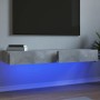 Mueble de TV con luces LED 2 uds gris hormigón 60x35x15,5 cm en Muebles TV | Comprar online en Foru.es