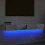 Mueble de TV con luces LED 2 uds gris hormigón 60x35x15,5 cm en Muebles TV | Comprar online en Foru.es