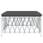 Taburete de jardín con cojín tela tejida blanco de vidaXL, Sofás modulares de exterior - Ref: Foro24-364140, Precio: 32,84 €,...