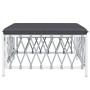 Taburete de jardín con cojín tela tejida blanco de vidaXL, Sofás modulares de exterior - Ref: Foro24-364140, Precio: 33,41 €,...