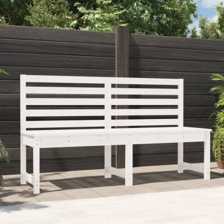 Banco de jardín madera maciza pino blanco 157,5 cm de vidaXL, Bancos de jardín - Ref: Foro24-824040, Precio: 142,62 €, Descue...