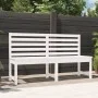Banco de jardín madera maciza pino blanco 157,5 cm de vidaXL, Bancos de jardín - Ref: Foro24-824040, Precio: 142,62 €, Descue...