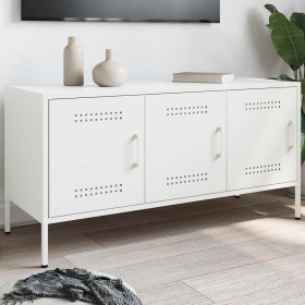 Mueble de TV de acero blanco 100,5x39x50,5 cm en Muebles TV | Comprar online en Foru.es