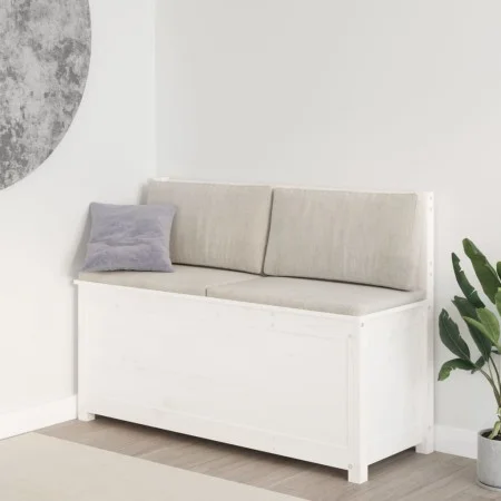 Banco de madera maciza de pino blanco 110x41x76,5 cm de vidaXL, Bancos - Ref: Foro24-823555, Precio: 139,78 €, Descuento: %