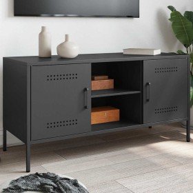 Mueble para TV de acero negro 100,5x39x50,5 cm en Muebles TV | Comprar online en Foru.es