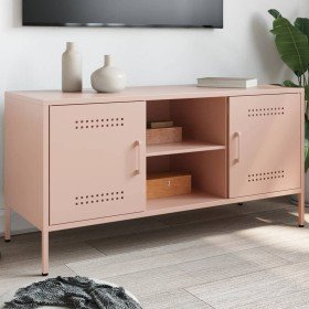 Mueble de TV de acero rosa 100,5x39x50,5 cm en Muebles TV | Comprar online en Foru.es
