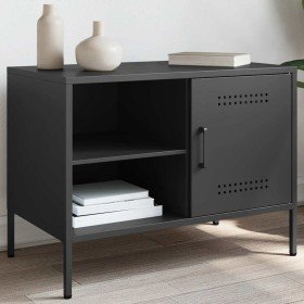 Mueble de TV acero negro 68x39x50,5 cm en Muebles TV | Comprar online en Foru.es