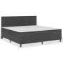 Cama box spring tela gris oscuro 200x200 cm de vidaXL, Camas y somieres - Ref: Foro24-3054801, Precio: 790,24 €, Descuento: %