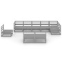 Juego de muebles de jardín 9 piezas gris madera maciza de pino en Conjuntos de jardín | Comprar online en Foru.es