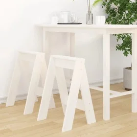 Taburetes 2 unidades madera maciza de pino blanco 40x40x60 cm de vidaXL, Taburetes y sillas plegables - Ref: Foro24-823665, P...