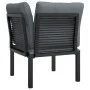 Sillón esquina jardín con cojines ratán sintético negro y gris de vidaXL, Sofás modulares de exterior - Ref: Foro24-362797, P...