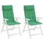 Cojines de silla con respaldo alto 2 uds tela Oxford verde de vidaXL, Cojines para sillas y sofás - Ref: Foro24-361889, Preci...