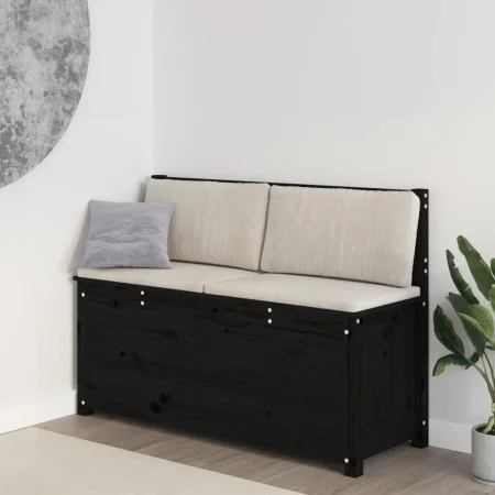 Solid black pine wood bench 110x41x76.5 cm by vidaXL, Banks - Ref: Foro24-823558, Price: 132,30 €, Discount: %
