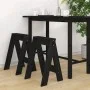 Hocker 2 Einheiten aus massivem schwarzem Kiefernholz 40x40x60 cm von vidaXL, Klapphocker und Stühle - Ref: Foro24-823668, Pr...