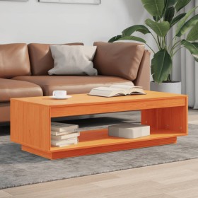 Mesa de centro madera maciza de pino marrón cera 110x50x33,5 cm en Mesas de centro | Comprar online en Foru.es