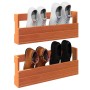 Estantes zapatos pared 2 uds madera pino marrón 59x8,5x23,5 cm en Zapateros y organizadores de calzado | Comprar online en Foru.