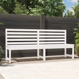 Banco de jardín madera maciza pino blanco 201,5 cm de vidaXL, Bancos de jardín - Ref: Foro24-824047, Precio: 155,44 €, Descue...