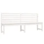 Banco de jardín madera maciza pino blanco 201,5 cm de vidaXL, Bancos de jardín - Ref: Foro24-824047, Precio: 155,44 €, Descue...