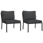 Sillas de jardín 2 uds acero con cojines gris 60x74x79 cm de vidaXL, Sofás modulares de exterior - Ref: Foro24-362717, Precio...
