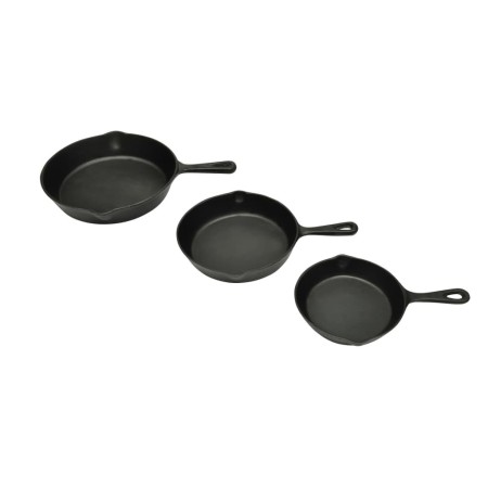 Set de 3 sartenes grill de hierro fundido de vidaXL, Planchas - Ref: Foro24-50122, Precio: 45,44 €, Descuento: %