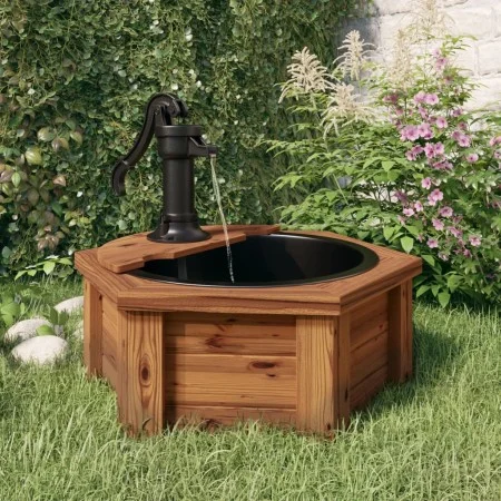 Fuente de agua con bomba madera maciza de abeto 57x57x53 cm de vidaXL, Fuentes y cascadas - Ref: Foro24-363335, Precio: 122,2...