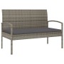 Banco de jardín con cojín ratán sintético gris 105 cm de vidaXL, Bancos de jardín - Ref: Foro24-362167, Precio: 118,79 €, Des...