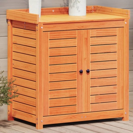 Mesa plantación con estantes madera pino marrón 82,5x50x86,5 cm en Soportes para macetas | Comprar online en Foru.es