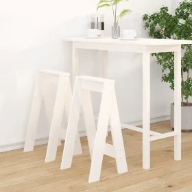 Taburetes 2 unidades madera maciza de pino blanco 40x40x75 cm de vidaXL, Taburetes y sillas plegables - Ref: Foro24-823670, P...