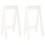Taburetes 2 unidades madera maciza de pino blanco 40x40x75 cm de vidaXL, Taburetes y sillas plegables - Ref: Foro24-823670, P...