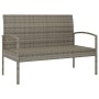 Banco de jardín con cojín ratán sintético gris 105 cm de vidaXL, Bancos de jardín - Ref: Foro24-362167, Precio: 118,79 €, Des...