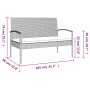 Banco de jardín con cojín ratán sintético gris 105 cm de vidaXL, Bancos de jardín - Ref: Foro24-362167, Precio: 118,79 €, Des...
