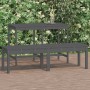 Banco jardín de 2 plazas madera maciza pino gris 159,5x44x45 cm de vidaXL, Bancos de jardín - Ref: Foro24-824013, Precio: 70,...