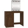 Tocador con LED madera contrachapada marrón roble 90x50x132,5cm de vidaXL, Tocadores para dormitorios - Ref: Foro24-816775, P...