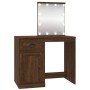 Tocador con LED madera contrachapada marrón roble 90x50x132,5cm de vidaXL, Tocadores para dormitorios - Ref: Foro24-816775, P...