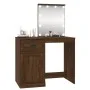 Tocador con LED madera contrachapada marrón roble 90x50x132,5cm de vidaXL, Tocadores para dormitorios - Ref: Foro24-816775, P...