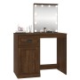 Tocador con LED madera contrachapada marrón roble 90x50x132,5cm de vidaXL, Tocadores para dormitorios - Ref: Foro24-816775, P...